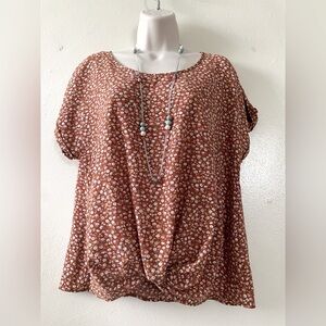 SO Women's Brown Floral Blouse